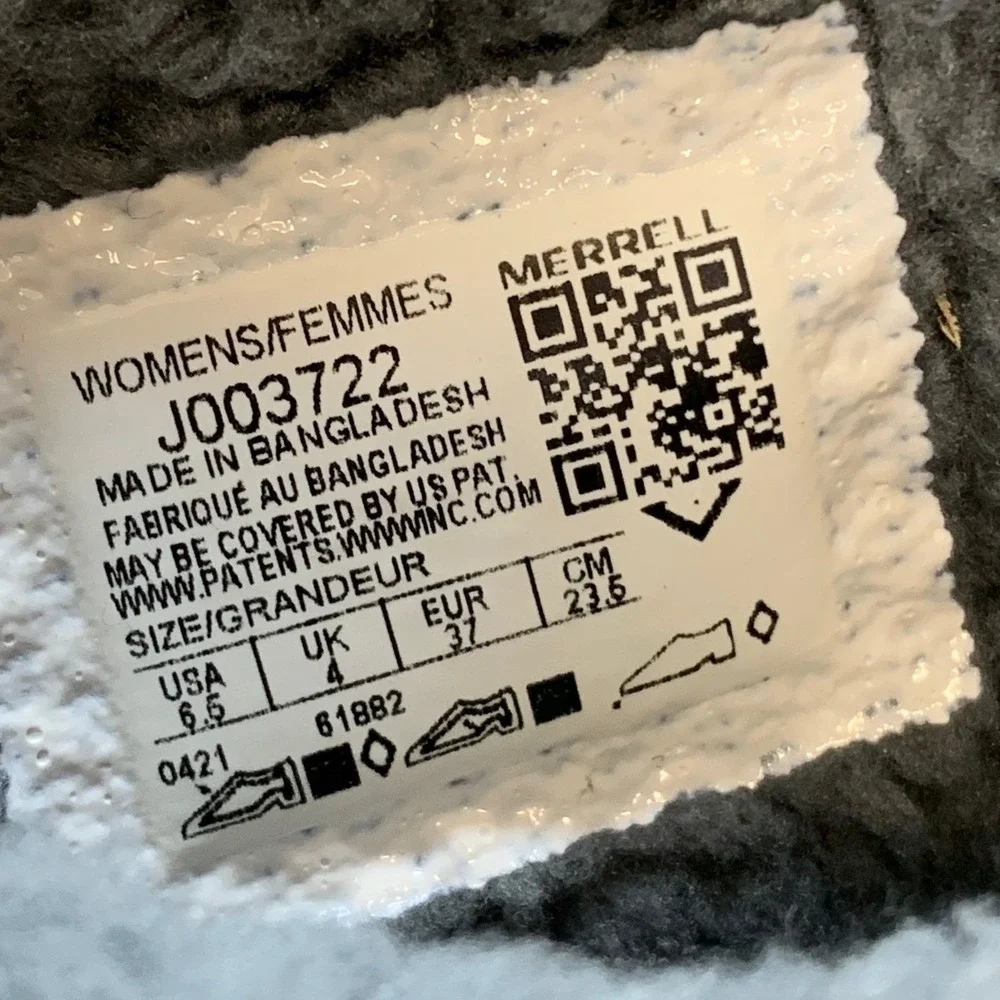 Merrell Juno Bluff Polar‎ Women's Waterproof Boots Grey 6.5 Quilted Insulated